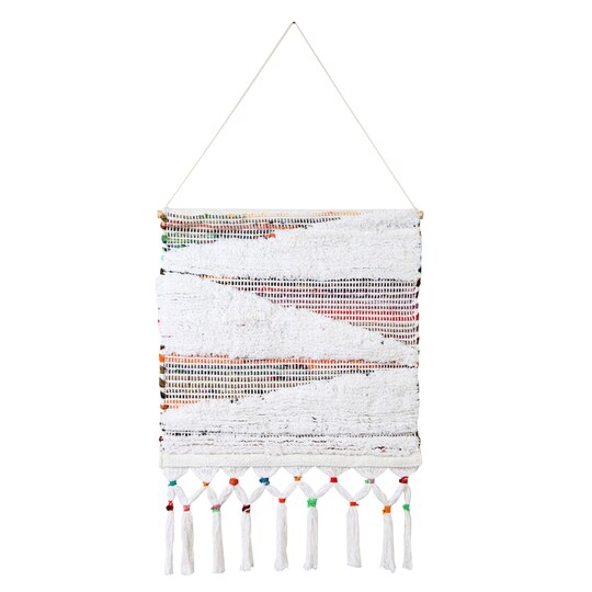 Laddha Home Designs Boho Chindi Woven Cotton Wall Hanging Tapestry 34 x 19.5 Michaels